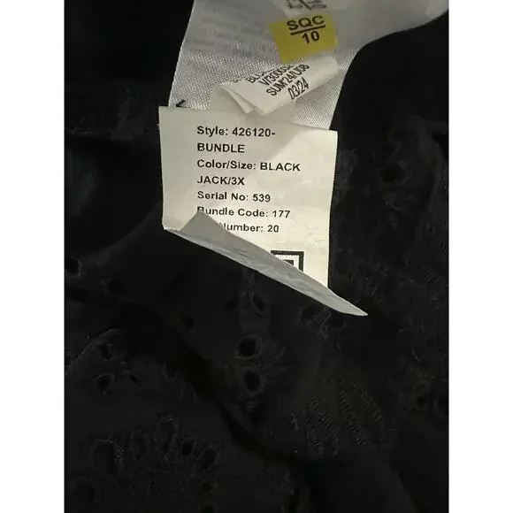 NWT Old Navy Cold Shoulder Maxi Swing Dress Black Ruffle Cotton Plus Size 3X - Picture 11 of 12